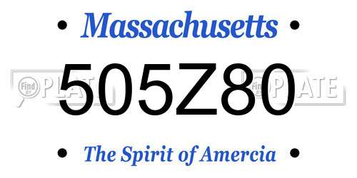 505Z80 Massachusetts License Plate