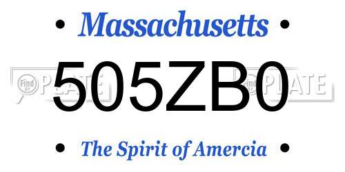 505ZB0 Massachusetts License Plate