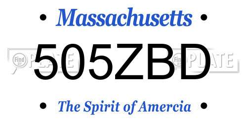 505ZBD Massachusetts License Plate
