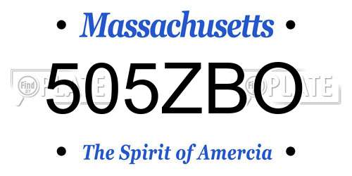 505ZBO Massachusetts License Plate