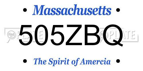 505ZBQ Massachusetts License Plate