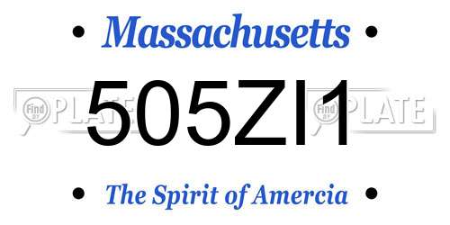 505ZI1 Massachusetts License Plate