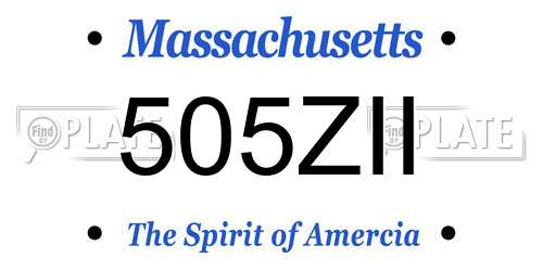 505ZII Massachusetts License Plate
