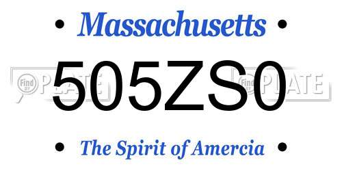 505ZS0 Massachusetts License Plate