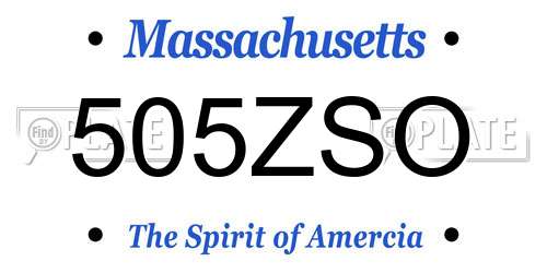 505ZSO Massachusetts License Plate