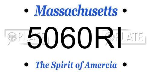 5060RI Massachusetts License Plate