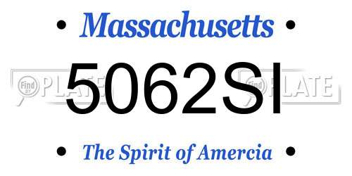 5062SI Massachusetts License Plate