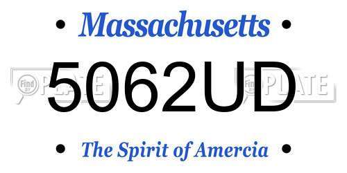 5062UD Massachusetts License Plate
