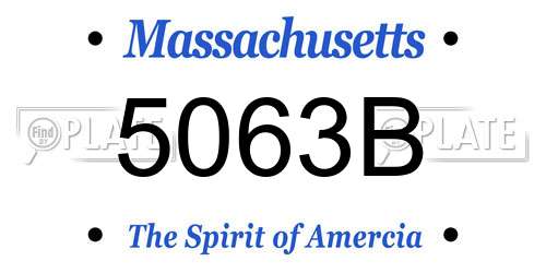 5063B Massachusetts License Plate