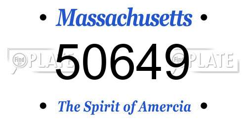 50649 Massachusetts License Plate