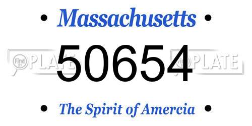 50654 Massachusetts License Plate