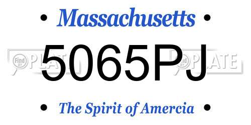 5065PJ Massachusetts License Plate