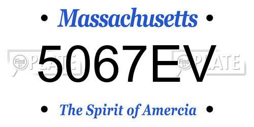 5067EV Massachusetts License Plate