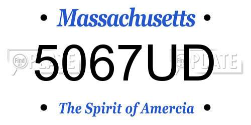 5067UD Massachusetts License Plate