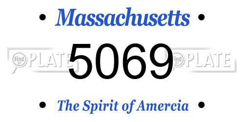 5069 Massachusetts License Plate