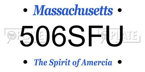 506SFU Massachusetts License Plate