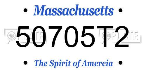 50705T2 Massachusetts License Plate