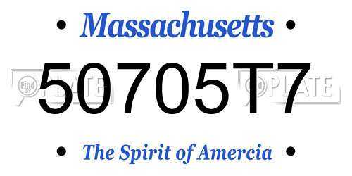 50705T7 Massachusetts License Plate