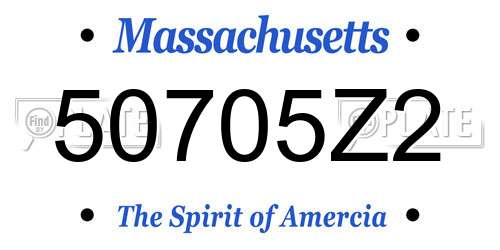 50705Z2 Massachusetts License Plate