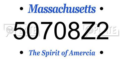50708Z2 Massachusetts License Plate