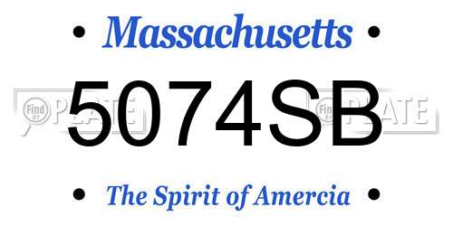 5074SB Massachusetts License Plate