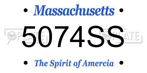 5074SS Massachusetts License Plate