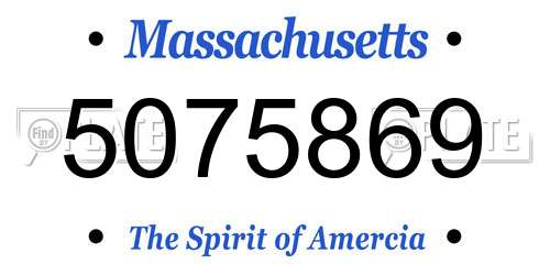 5075869 Massachusetts License Plate