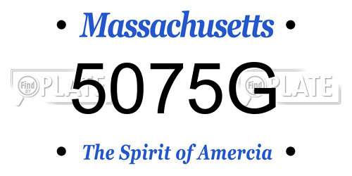 5075G Massachusetts License Plate