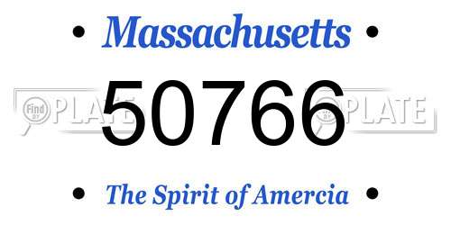 50766 Massachusetts License Plate
