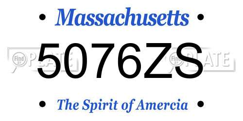 5076ZS Massachusetts License Plate
