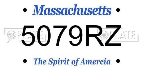 5079RZ Massachusetts License Plate