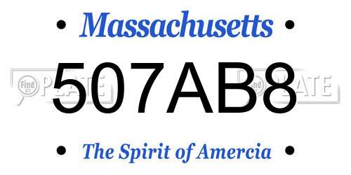 507AB8 Massachusetts License Plate
