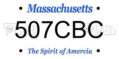 507CBC Massachusetts License Plate