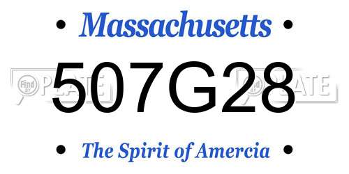 507G28 Massachusetts License Plate