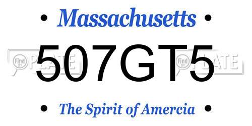 507GT5 Massachusetts License Plate