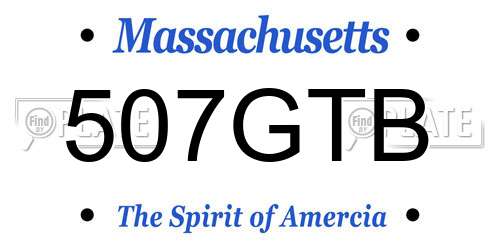 507GTB Massachusetts License Plate