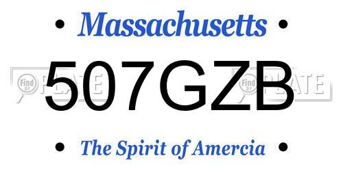 507GZB Massachusetts License Plate