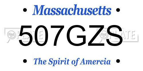 507GZS Massachusetts License Plate