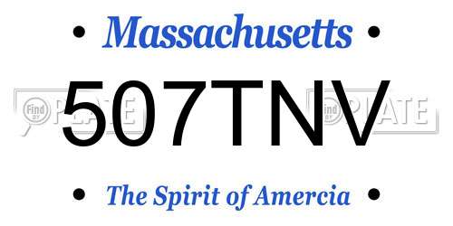 507TNV Massachusetts License Plate