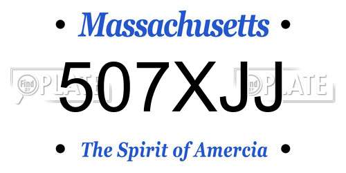 507XJJ Massachusetts License Plate