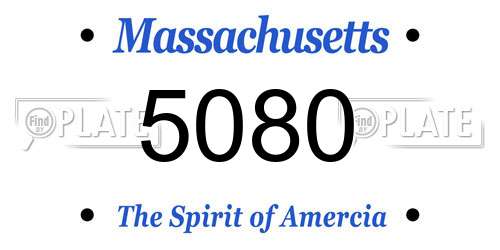 5080 Massachusetts License Plate