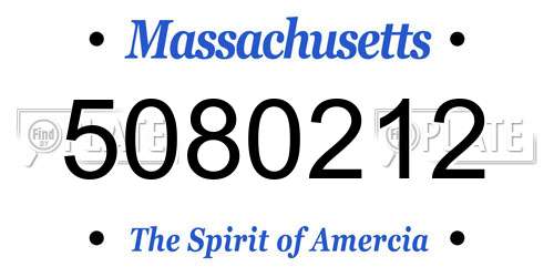 5080212 Massachusetts License Plate
