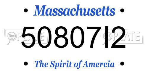 50807I2 Massachusetts License Plate