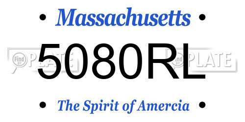 5080RL Massachusetts License Plate