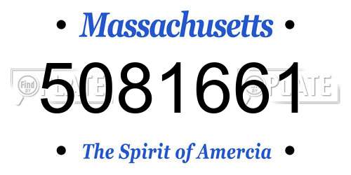5081661 Massachusetts License Plate