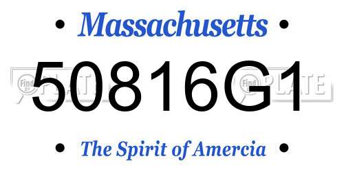 50816G1 Massachusetts License Plate