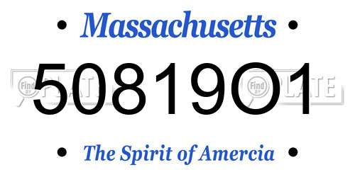 50819O1 Massachusetts License Plate
