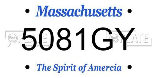 5081GY Massachusetts License Plate