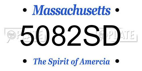 5082SD Massachusetts License Plate