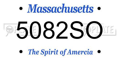 5082SO Massachusetts License Plate